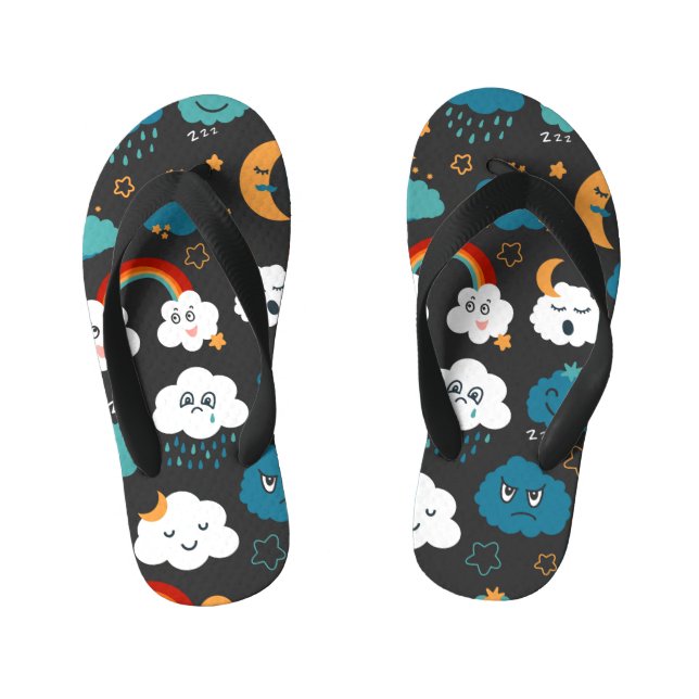 Chanclas Para Niños Personalizado pronóstico meteorológico patrón sin  (Plantilla)