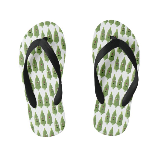 Chanclas Para Niños Personalizado vegetal de okra cantante (Plantilla)