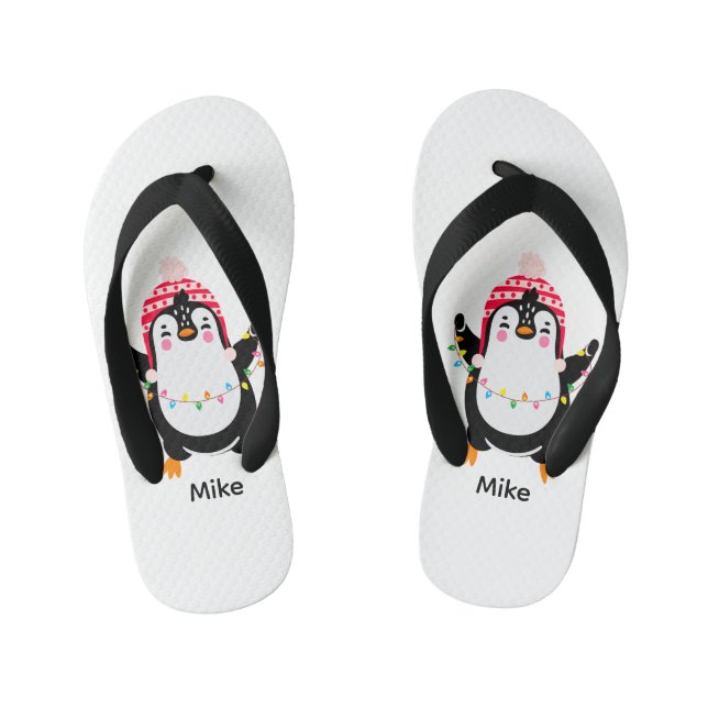 Chanclas Para Niños Pingüino torbellino con luces Navidades (Plantilla)
