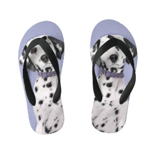 Chanclas Para Niños Pintura dálmata - Arte de perro original