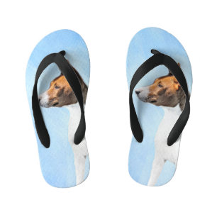 Chanclas Para Niños Pintura de Basenji - Arte original muy bonito