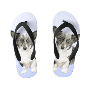 Chanclas Para Niños Pintura de Cardigan Welsh Corgi - Arte Perro Origi