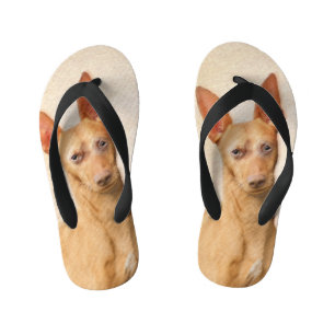 Chanclas Para Niños Pintura de Cirneco dell'Etna - Arte de perros orig