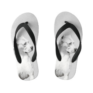 Chanclas Para Niños Pintura de Dogo Argentino - Arte original del perr