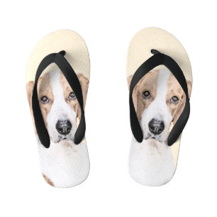 Chanclas Para Niños Pintura de Foxhound estadounidense - Arte de Perro