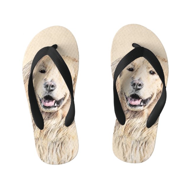 Chanclas Para Niños Pintura de Golden Retriever - Cute original Dog Ar (Plantilla)