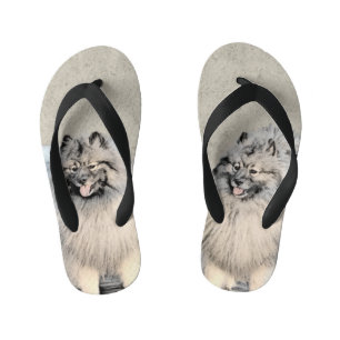 Chanclas Para Niños Pintura de Keeshond Brothers - Arte Perro Original