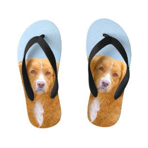 Chanclas Para Niños Pintura de perro de la recuperación del pato de Nu