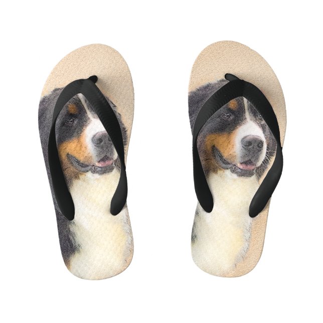 Chanclas Para Niños Pintura de perro de montaña de Bernese - Arte de p (Plantilla)