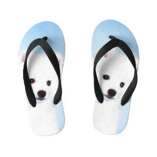 Chanclas Para Niños Pintura de perro esquimal estadounidense - Arte de