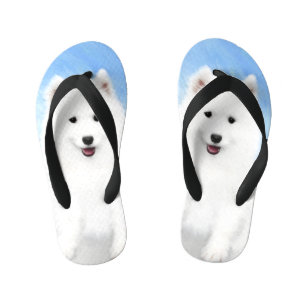 Chanclas Para Niños Pintura de pimienta de Samoyed - Arte Perro Origin