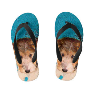 Chanclas Para Niños Pintura de pipa de Fox Terrier - Arte Perro Origin