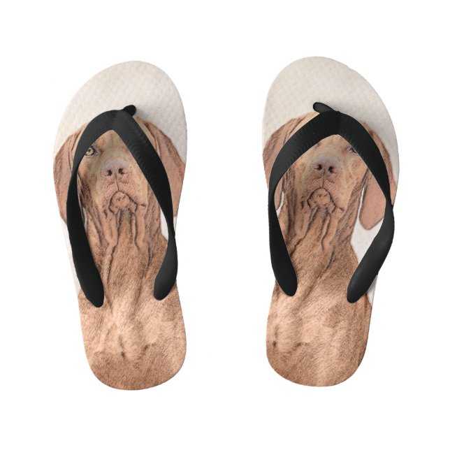 Chanclas Para Niños Pintura de Vizsla - Arte Perro Original. (Plantilla)