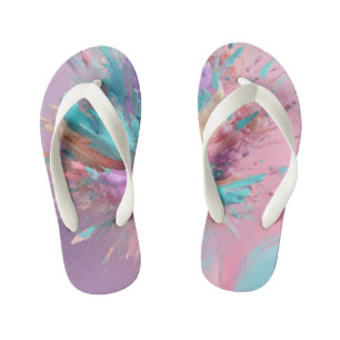 Chanclas Para Niños Pintura explosiva Resumen Lilac turquesa rosa