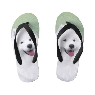 Chanclas Para Niños Pintura Samoyed - Arte Perro Original Cuto