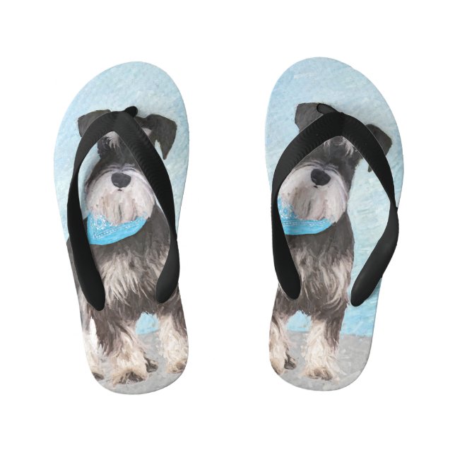 Chanclas Para Niños Pintura Schnauzer (en miniatura) - Perro original  (Plantilla)