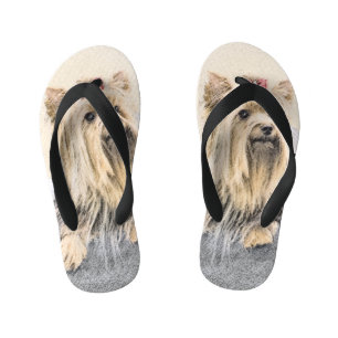 Chanclas Para Niños Pintura Terrier de Yorkshire - Arte Perro Original