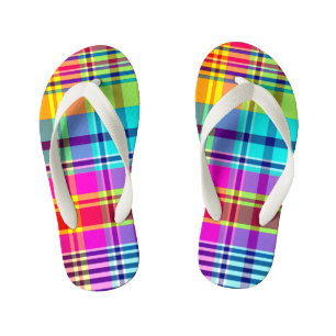 CHANCLAS PARA NIÑOS PLAID DE ARCOÍRIS