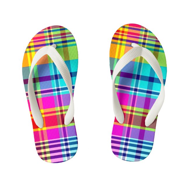 CHANCLAS PARA NIÑOS PLAID DE ARCOÍRIS (Plantilla)