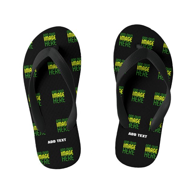 CHANCLAS PARA NIÑOS PLANTILLA DE TEXTO DE IMAGEN NEGRA SENCILLA EDITAB (Plantilla)