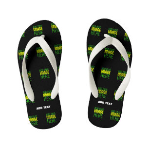 CHANCLAS PARA NIÑOS PLANTILLA DE TEXTO DE IMAGEN NEGRA SIMPLE EDITABLE