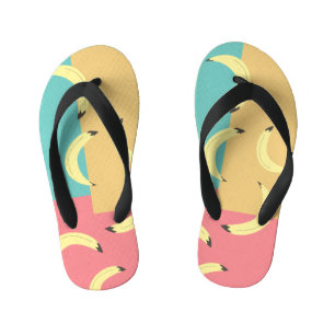 Chanclas Para Niños Plátanos Retro Formas Coloridas