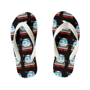 Chanclas Para Niños Policía de la Unidad Canina y perro policía en a