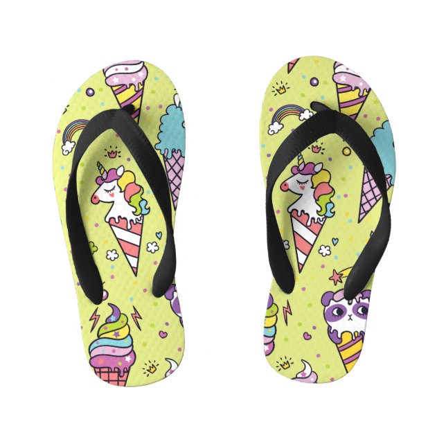 Chanclas Para Niños Pop Cute Ice Cream: Patrón Animal (Plantilla)