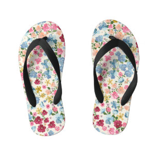 Chanclas Para Niños Prado de verano medio, patrón de planta florecient