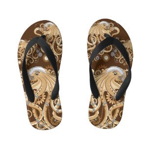Chanclas Para Niños Pulpo Steampunk Retro Fantasía Mecánica