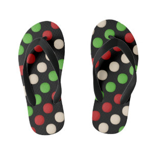 Chanclas Para Niños Puntos blancos verdes rojos