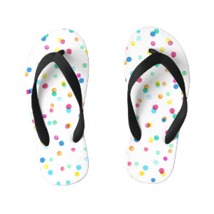 Chanclas Para Niños Puntos de acuarela brillantes: Patrón sin foco.