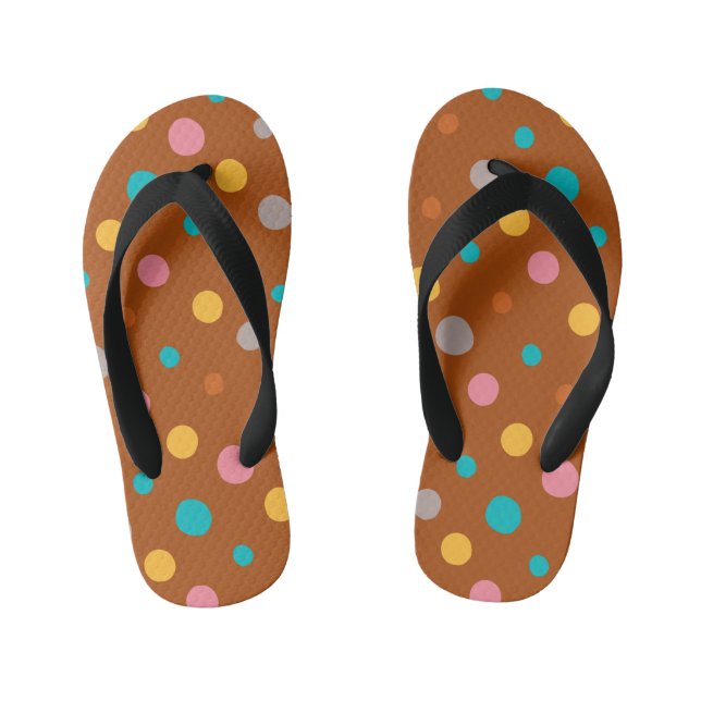 Chanclas Para Niños Puntos de Acuarela Multicolor 7 (Plantilla)