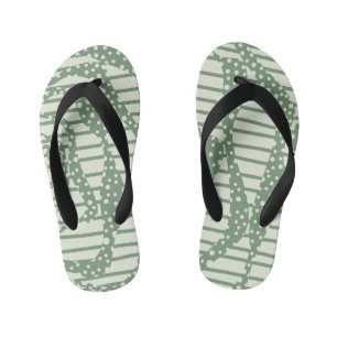 Chanclas Para Niños Puntos y franjas 2 - Verde