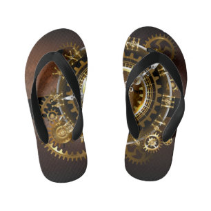 Chanclas Para Niños Reloj de vapor con engranajes antiguos