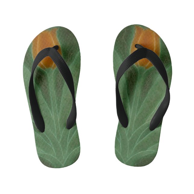 Chanclas Para Niños Repro Yellow Green Tulip Art Nouveau (Plantilla)