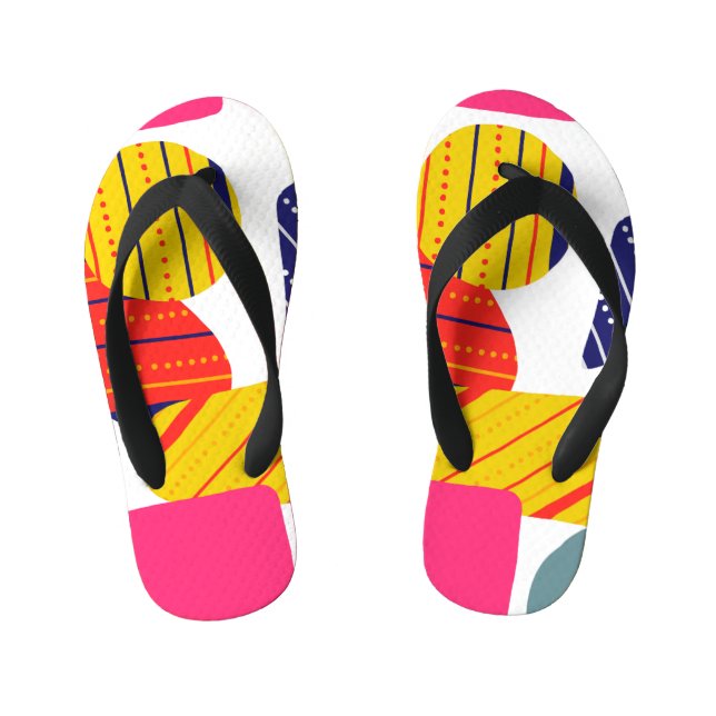 Chanclas Para Niños Resumen dibujado a mano, patrón elegante. (Plantilla)