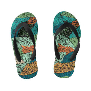 Chanclas Para Niños Resumen Grunge: Diseño De Patrones Sin Marea.
