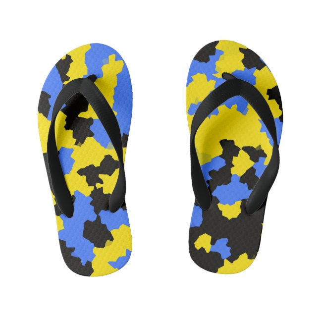Chanclas Para Niños Resumen moderno Diseño del patrón amarillo azul ne (Plantilla)