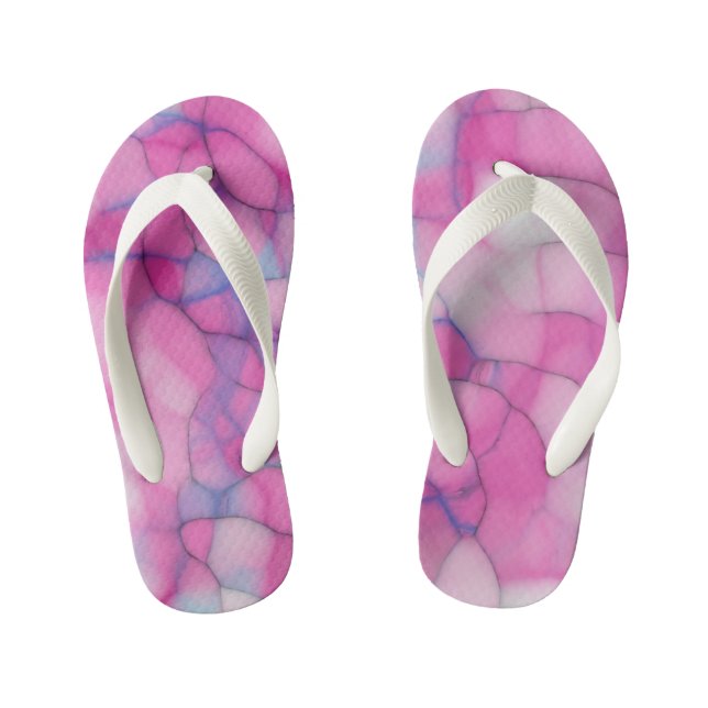 Chanclas Para Niños Resumen rosa azul y blanco (Plantilla)