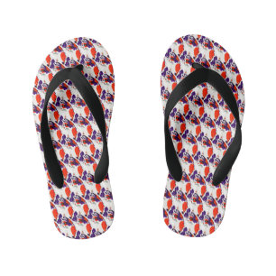 Chanclas Para Niños Retrato de gato - Naranja de arte gráfico audaz y