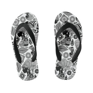 Chanclas Para Niños Retrato de niña africana con tatuaje tribal