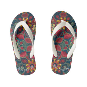 Chanclas Para Niños Retro Paisley Design Jesus Me Ama