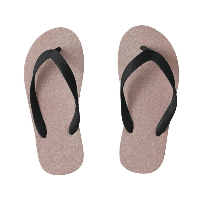 Chanclas Para Niños Rosa Purpurina de oro Bonito metálico Girly Sparkl (Plantilla)