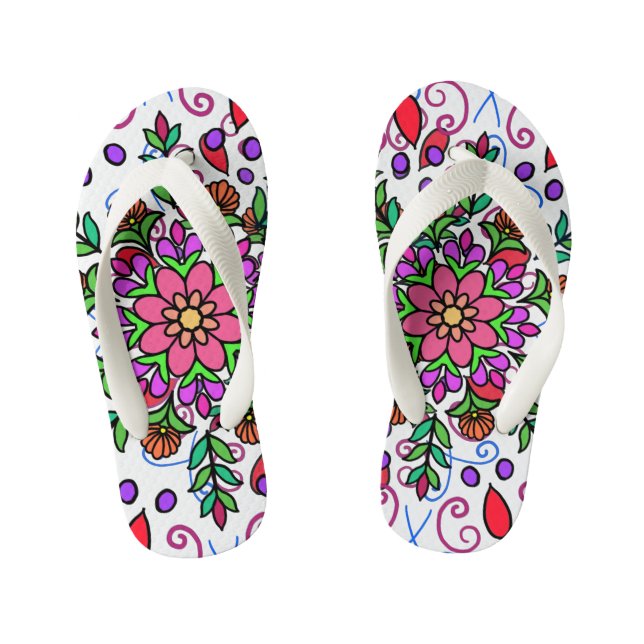 Chanclas Para Niños Sandal Floral Mandala (Plantilla)