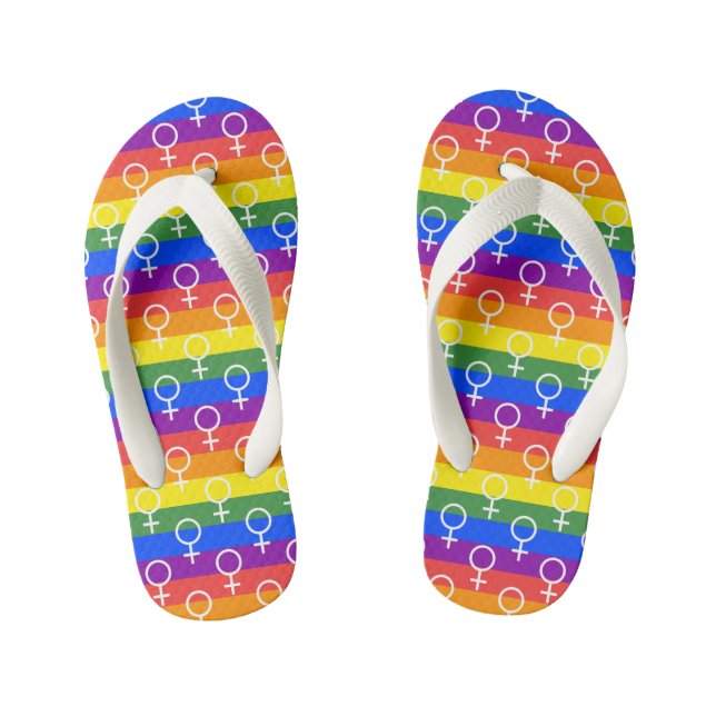 Chanclas Para Niños Símbolo femenino patrón arco iris (Plantilla)