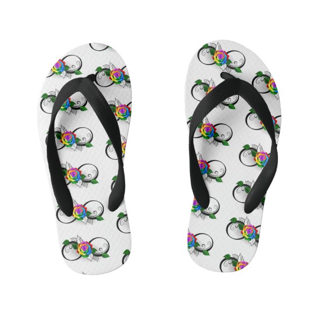 Chanclas Para Niños Símbolo infinito con Rosa arcoiris (Plantilla)