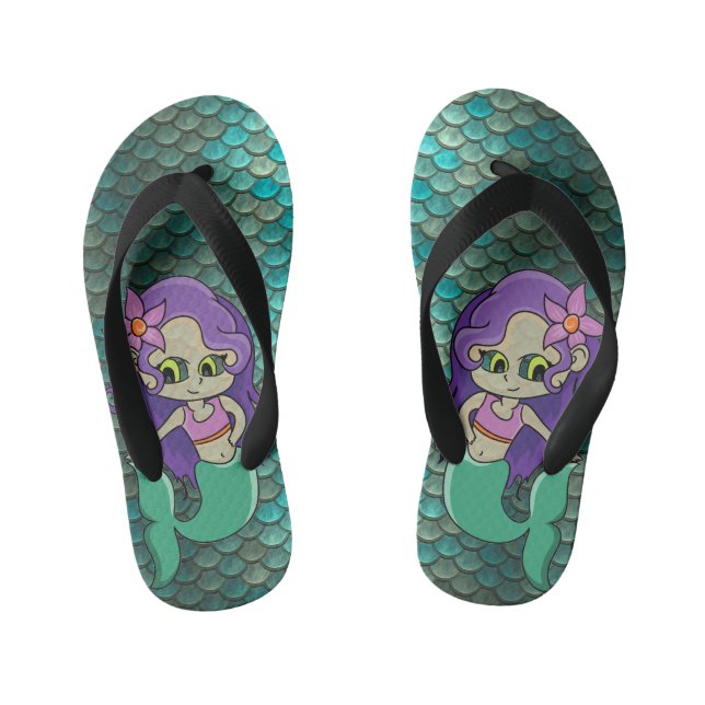 Chanclas Para Niños Sirenas (Plantilla)