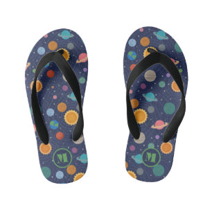 Chanclas Para Niños Sistema solar con sol y planetas murciélagos perso