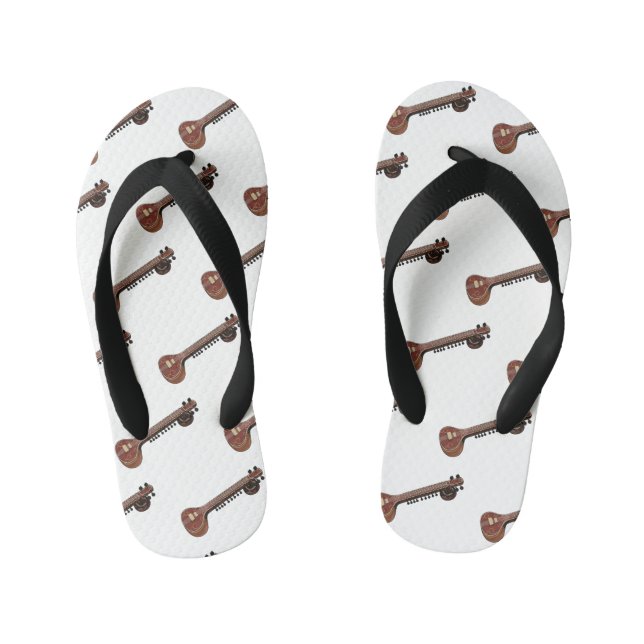 Chanclas Para Niños Sitar personalizado ilustracion (Plantilla)